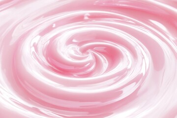Poster - Swirling Pink Cream Texture Close Up: Abstract Food Background with Smooth Surface and Sweet Dessert Concept