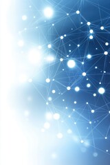 Aufkleber - Abstract Network Illustration on Blue Gradient Background Connecting Dots with Lines for Technology and Science Concepts