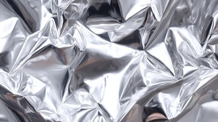 Poster - Wrinkled metallic surface reflecting light in an artistic display of texture and sheen