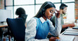 © DavidL2000/peopleimages.com - Burnout, headache and stress with woman in call center for assistance, feedback or problem solving. Computer, contact us and frustration with employee in workplace for customer service or support