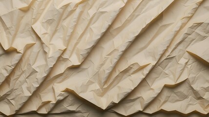 Poster - An abstract background shows the texture of crumpled light tan paper with shadows creating depth.