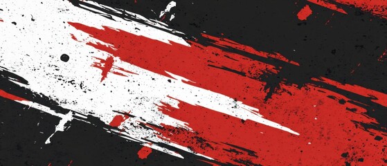 Aufkleber - Abstract Grunge Background with Red Black and White Splatter Paint Design Graphic Illustration Modern Art Style Backdrop