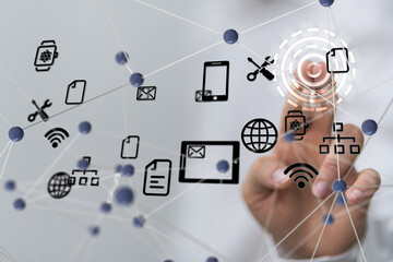 Poster - Technology background. Big data concept. Binary