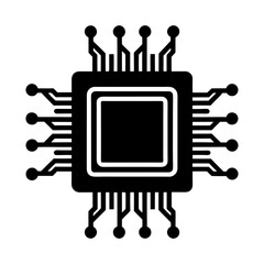 Poster - Integrated Circuit (IC) silhouette vector