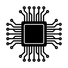 Poster - Integrated Circuit (IC) silhouette vector