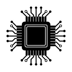 Poster - Integrated Circuit (IC) silhouette vector