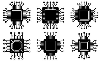 Poster - Integrated Circuit (IC) silhouette vector