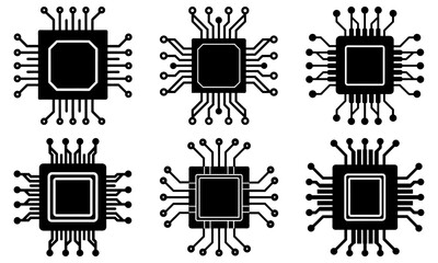 Poster - Integrated Circuit (IC) silhouette vector