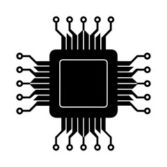 Poster - Integrated Circuit (IC) silhouette vector