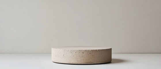 Poster - Minimalist Still Life of Concrete Display Podium on White Surface in Studio Setting for Product Photography