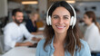 © EvaMur - Happy Woman Listens To Inspiring Audio ContentPositive Female Enjoying Relaxing Music At Work