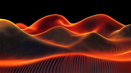 Poster - Abstract fiery landscape, digital art, background use