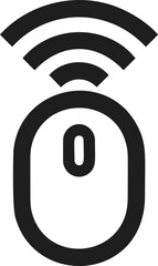 Fototapete - Black wireless mouse icon with wifi signal above. Vector illustration