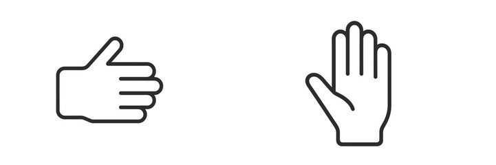 Leinwandbilder - Collection of minimalistic web icons featuring hand gestures designed for easy navigation and user interaction on digital platforms