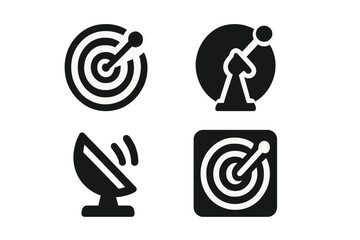 Fototapete - Set of web icons depicting various signal transmission designs with different orientations and styles for digital use