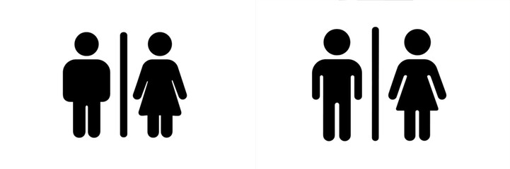 Fototapete - Web icons representing male and female restrooms for use in digital applications and websites related to public facilities
