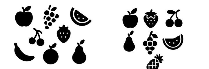 Poster - Collection of web icons featuring various fruits for digital design and user interfaces