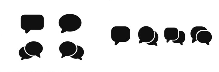 Fototapete - Set of web icons featuring speech bubbles and chat symbols suitable for digital communication platforms