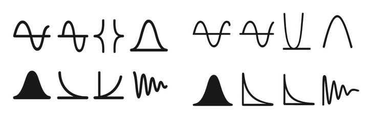 Aufkleber - Collection of minimalistic web icons depicting various abstract shapes and lines for digital design