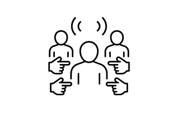 Aufkleber - Set of web icons illustrating communication and interaction through pointing gestures and sound signals