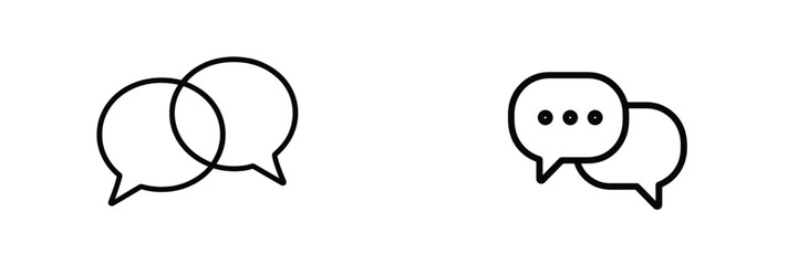 Aufkleber - Set of two web icons depicting speech bubbles for communication and interaction online