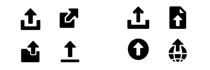 Leinwandbilder - Web icons collection showcasing various upload symbols for digital interfaces and applications