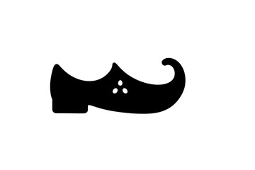 Aufkleber - Set of web icons featuring a black silhouette of a traditional shoe design with a curved toe and decorative embellishments