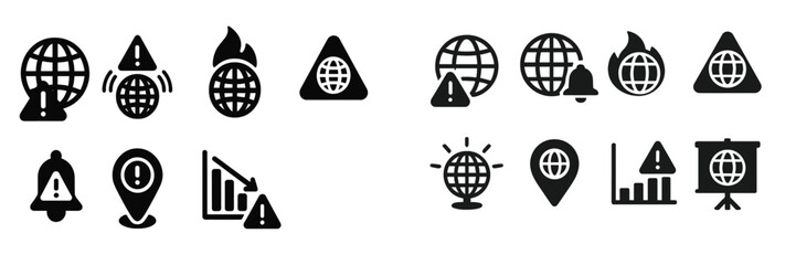 Fototapete - Set of web icons representing alerts, notifications, and data visualization for online applications