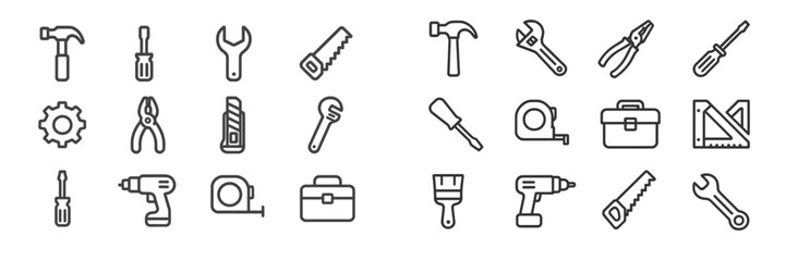 Aufkleber - Collection of web icons featuring various tools for DIY and construction projects
