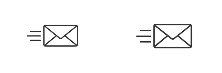 Leinwandbilder - Set of web icons representing envelope symbols used for communication and messaging in digital platforms