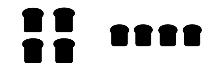 Poster - Set of web icons featuring simple bread loaf designs for digital interface use and graphic design projects