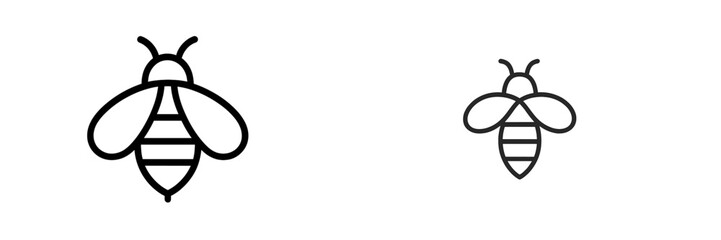 Poster - Set of web icons featuring simple and minimalist bee designs for various digital applications and projects