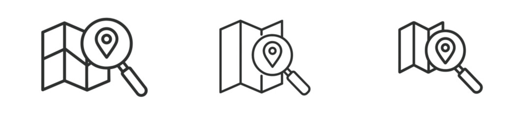 Fototapete - Collection of web icons representing location and map navigation tools for user interface design projects