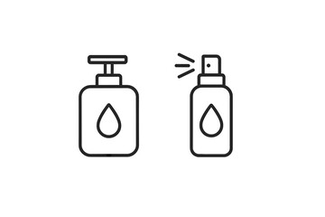 Poster - Collection of various web icons representing different types of cosmetic containers for fragrance and lotion applications