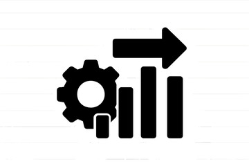 Leinwandbilder - Collection of web icons featuring gear and upward trend symbols for digital applications and interfaces