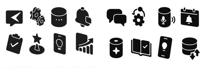 Poster - Collection of web icons designed for digital communication and user interface applications in modern technology
