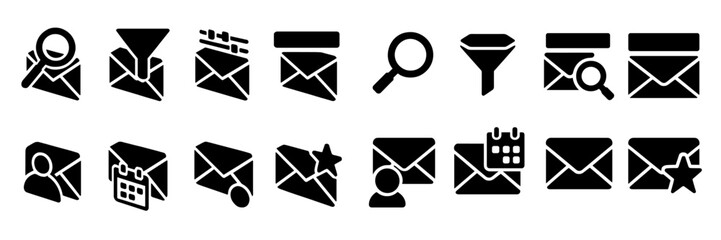 Leinwandbilder - Collection of web icons representing various communication and organization functions for digital use in projects