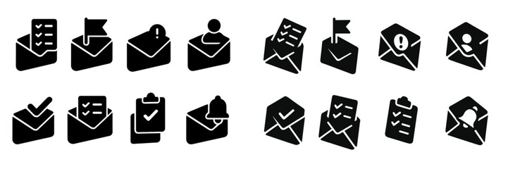 Leinwandbilder - Collection of web icons representing communication and task management features in a simple and modern design