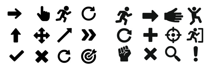 Leinwandbilder - Set of web icons featuring navigation, action, and user interface symbols for digital applications