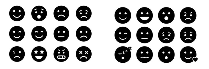 Aufkleber - Collection of web icons depicting various emotions and expressions for digital communication and design projects
