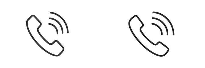 Leinwandbilder - Set of minimalistic web icons representing phone call notifications for digital applications