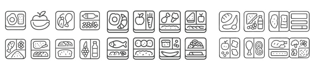 Poster - Collection of web icons representing various food items and culinary elements for digital applications