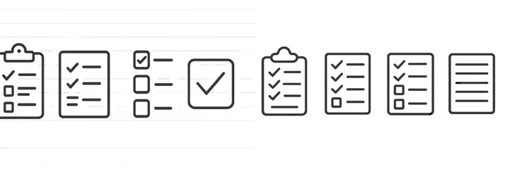 Leinwandbilder - Collection of simple web icons representing lists, checkboxes, and tasks for digital applications
