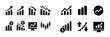 © Zaleman - Collection of minimalist web icons depicting various financial trends and statistics in black and white design
