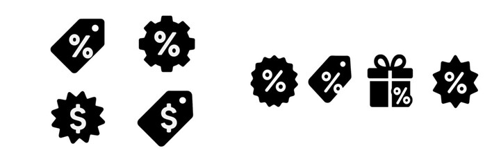 Poster - Set of web icons depicting sales tags, discounts, and gifts designed for e-commerce applications and marketing purposes