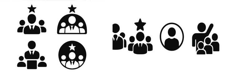Poster - Web icons featuring diverse representations of groups, individuals, and leadership symbols for digital design enhancement
