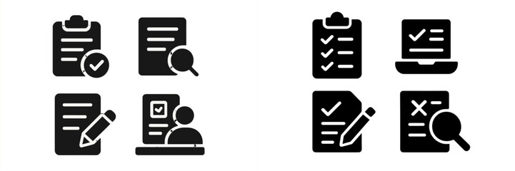 Leinwandbilder - Collection of web icons representing tasks, documents, and user interactions in digital environments for organizational purposes