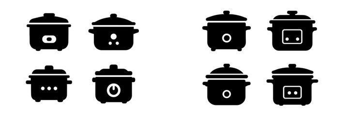 Aufkleber - Variety of cooking pot icons suitable for web design and digital applications