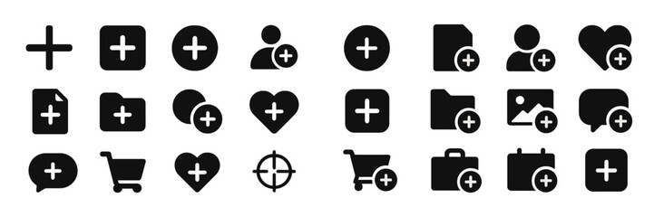 Poster - Collection of minimalist web icons featuring various symbols for enhancing user interface designs and applications