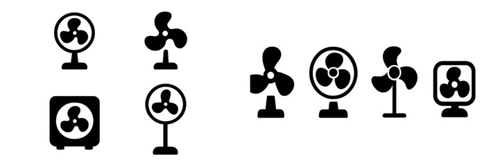 Poster - Collection of web icons featuring various types of fans in minimalist design suitable for user interfaces and graphic projects